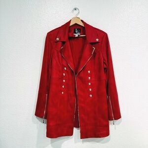 American Vintage Red Leather Jacket with Silver Details SOLD
